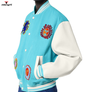 Unisex Custom Logo College Baseball <b>Canvas</b> <b>Jacket</b> Windproof Winter Design with Black Embroidery and Front Logo Position - Product Image 2