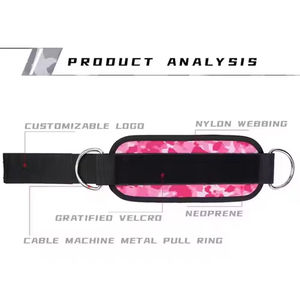 Bajo MOQ Correas de tobillo impermeables personalizadas con protección para levantamiento de pesas y máquinas de cable-Rosa unisex - Product Image 6