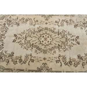 Alfombra vintage de 3.9x7 pies (120x212 cm), alfombra turca con diseño de plantas y árboles marrones - Product Image 5