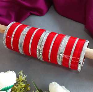 Bijoux indiens en acrylique Dulhan Chuda Chura Bangle de haute qualité avec cristaux CZ, bracelet de mariée punjabi pour femmes, bijoux de mode pour mariage - Product Image 2