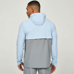 Outdoor Mens Windbreaker <b>Jacket</b> With High Collar And Elastic Waistband <b>Packable</b> Windbreaker <b>Jacket</b> For Men - Product Image 3