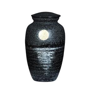 Urne de crémation en métal conception de texture de couleur blanche et bleue pour urne de cendres en aluminium de souvenir de fournitures funéraires - Product Image 5