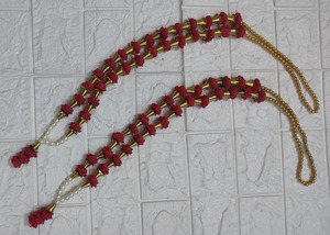 สร้อยคอประดับด้วยลูกปัดลายดอกไม้แบบดั้งเดิมที่ทำด้วยมือสำหรับพิธีกรรมในงานแต่งงานและเทพเจ้าไอดอลพูจาอุปกรณ์เสริม - Product Image 5