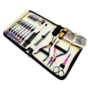 Kit de Herramientas de Acero Inoxidable para Extensiones de Cabello: Alicates de Anillado de Micro Anillos, Alicates de Crimpado de Nano Perlas, Clips y Tijeras para Perlas - Product Image 1
