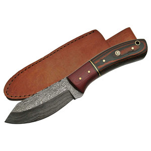 มีดเหล็กดามัสกัสล่าสัตว์มีดทำมือปลอมกลางแจ้งตั้งแคมป์พร้อมที่จับไม้ปรับแต่งได้ - Product Image 1