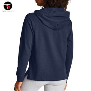Meilleur pull à capuche en coton pour femmes coupe régulière OEM logo personnalisé pull respirant hiver long design à capuche vente en gros - Product Image 5