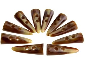 Meilleure qualité 100% corne de buffle naturelle bascule boutons de vêtements classiques faits à la main Logo personnalisé strass pour vêtements sacs - Product Image 3