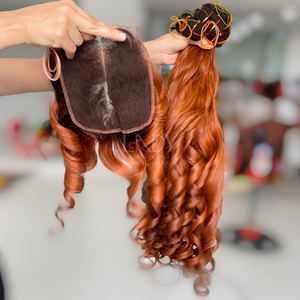 Extensiones de cabello con textura hinchable de la mejor calidad para hacer pelucas por ti mismo de 100% cabello humano vietnamita - Product Image 6