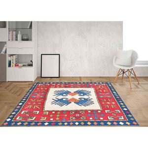 Tapis turc rouge : lavable en machine, décoration de style farmhouse, tapis doux non tissé - Product Image 2