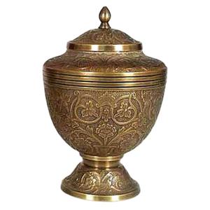 Urnes funéraires en laiton de haute qualité avec gravure complète urnes funéraires en métal fini de couleur or et noir pour cendres humaines - Product Image 4