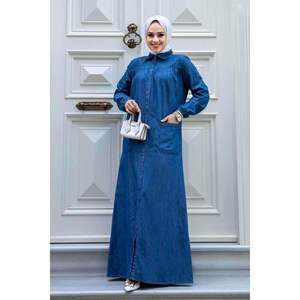 Vestido Vaquero Abotonado Azul Oscuro - Product Image 5