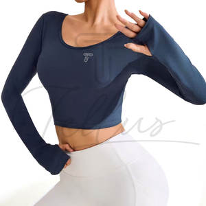 Top Corto de Punto Informal para Mujer, Diseño Personalizado, Precio al por Mayor, Nuevo Estilo 2025, Tejido Transpirable, Logotipo Frontal - Product Image 4