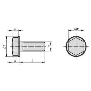 K1411 A4 สกรูหัวหกเหลี่ยมสแตนเลส หัวเตี้ย M5 x 12 ขัดเงา - Product Image 2