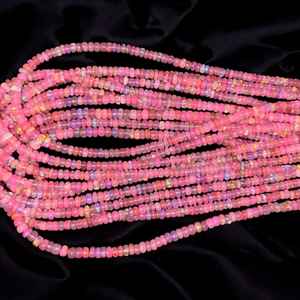 Cuentas Rondelle lisas de ópalo etíope Rosa Natural 3mm 5mm AAA hilo de piedras preciosas fabricación de joyas tendencia al por mayor 2025 - Product Image 2