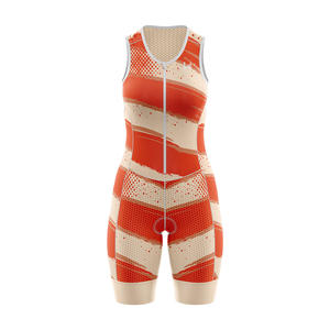 Vêtements de cyclisme sans manches personnalisés pour femmes, uniformes et ensembles de maillot de vélo à séchage rapide, short à bretelles, taille plus, vente en gros de singlet de cyclisme - Product Image 5