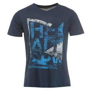 Camiseta Deportiva con Cuello en V para Hombre Alcott, Modelo 831238, Azul Oscuro, 100% Algodón Jersey, Diseño Liso - Product Image 1