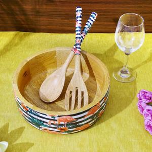 Feuille Design Imprimé Autocollant Salade En Bois et Fruits Hôtel Restaurant Table Top Utiliser Salade Bol De Service Avec Spon par HF CRAFTS - Product Image 5