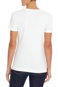 เสื้อยืดสีขาวเข้ารูปเข้ารูปสำหรับผู้หญิงเสื้อครอปสแปนเด็กซ์แบบแห้งเร็วพร้อมคอกลมและแขนสั้นกำหนดโลโก้เองสไตล์ลำลอง - Product Image 4