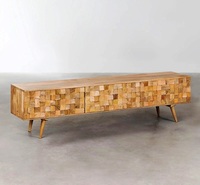 Support TV sur pied réglable en bois massif sculpté, de haute qualité, moderne, luxueux et antique, MA-104 Manish Art pour salon et hôpital