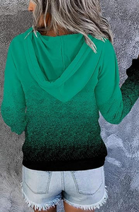Sweat-shirt décontracté tie-dye pour adolescentes, sweat à capuche oversize à manches longues avec boutons pour femmes - Product Image 5