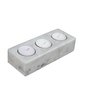 Luxueux marbre blanc fleur photophore bougeoir élégant décor à la maison pour les fêtes de noël salle à manger Ambiance noël - Product Image 2