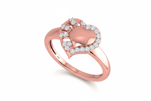 Anillo de Lujo con Diseño de Alma Gemela para Mujer en Oro Sólido de 14K con 21 Diamantes Redondos Naturales de Talla Brillante para Uso Diario - Product Image 3