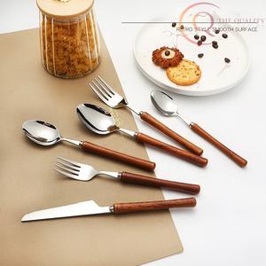 Elegant Wooden <b>Cutlery</b> Set Reusable Eco Conscious Tableware with Polished Wooden Spoon Fork Knife for Daily Meals - Product Image 1