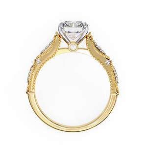 Anillo de compromiso con diamante cultivado en laboratorio de corte radiante de 3.12 ct, chapado en oro de 14K, solitario con halo, certificado IGI, para ocasiones de boda - Product Image 2