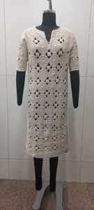 Vestido tejido a mano de algodón 100% macramé, hecho a medida, natural, ideal para diseñadores de vestidos y tiendas de ropa para reventa - Product Image 6