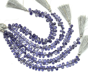 AAA + Iolite Gemstone 5x8mm Pera Briolette Beads | 8 pulgadas Strand | Natural Iolite Semi Precious Gemstone Faceted Briolette Beads - Product Image 1