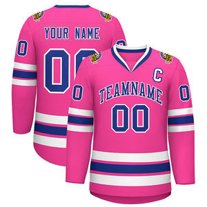 Uniformes unisexes de hockey sur glace couleur rose séchage rapide respirant maillot de hockey sur glace confortable vêtements de sport vente en gros - Product Image 3