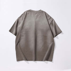 Camiseta de Algodón Orgánico de Punto con Lavado Ácido Personalizada para Hombre, Bordado e Impresión Directa, Estilo Vintage, Venta al por Mayor - Product Image 2