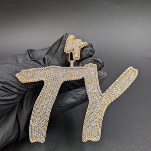 Luxury Iced Out Custom <b>Name</b> Pendant VVS Moissanite Diamond 925 <b>Silver</b> Hip Hop Statement <b>Necklace</b> - Product Image 1