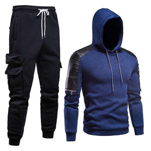 ชุดวิ่งมีฮู้ดแบบสวมหัวของผู้ชายชุดวิ่งออกกำลังกาย2ชิ้นออกแบบโลโก้ได้ตามต้องการสำหรับฤดูหนาว - Product Image 1