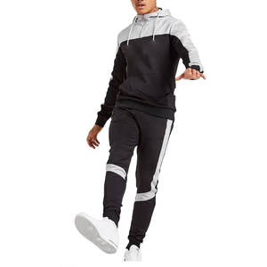 Ensemble de survêtement décontracté à capuche en deux pièces de haute qualité, sweat-shirt uni, 100% coton polaire, taille régulière, unisexe, personnalisable - Product Image 1