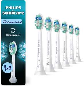 Têtes de brosse à dents électriques de rechange Philips Sonicare C2 Plaque Control, blanches, lot de 6, jusqu'à 18 mois d'autonomie, HX9026/77 - Product Image 1