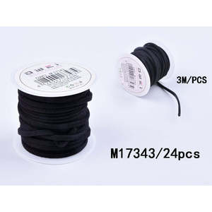 Cordon macramé en cuir suédé de longueur personnalisée 3mm X 3m2 4u/c finition cirée torsadée et tressée pour sacs vêtements motifs personnalisés - Product Image 1