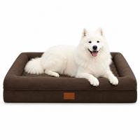 Lit orthopédique de luxe écologique pour grand chien – Mousse alvéolée anti-pression, housse lavable en machine, conception imperméable pour grands chiens