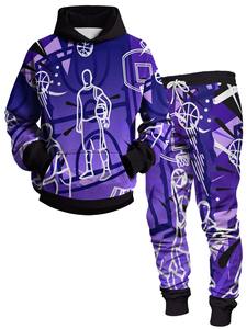 Conjuntos de chándal para hombre Sudadera con capucha y pantalones Mujer Jersey con capucha de color sólido + Pantalones Traje Ropa deportiva informal Conjuntos Hombre - Product Image 2