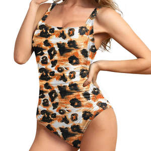 Traje de Baño Bikini de Una Pieza Personalizado de Alta Calidad con Logotipo de Marca Privada para Mujer, Traje de Baño Deportivo Sexy Estampado - Product Image 4