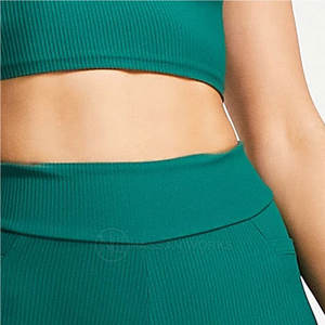 Leggings pour femmes de haute qualité personnalisés, taille élastique, motif uni, couleur personnalisée, vente en ligne, longueur totale - Product Image 3