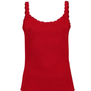 Amelie SS Camisola de punto sin mangas de lana y seda Diseño de tejido de encaje elegante - Product Image 1