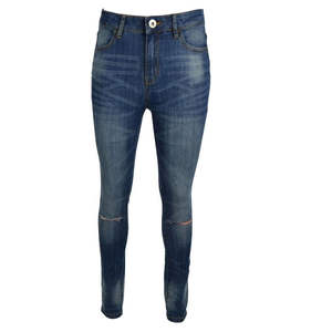 Custom <b>Elastic</b> Stretch <b>Jeans</b> High <b>Waist</b> Solid Color Trousers <b>Women</b> Pencil <b>Jeans</b> Denim Pants High <b>Waist</b> Breathable Full Length - Product Image 5