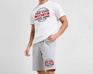 Ensemble short et t-shirt personnalisé OEM, ensemble 2 pièces d'été pour adultes, combinaison chemise et short personnalisés avec votre marque ou votre logo imprimé - Product Image 1