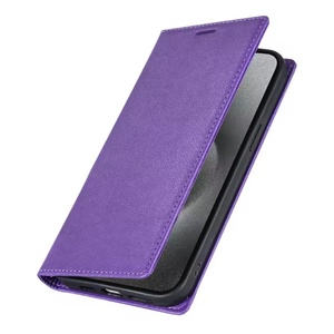Étui portefeuille magnétique en cuir de litchi pour iPhone 16e 16 Pro Max 15 17 Air 17 Pro avec porte-cartes à rabat Design par pour Laudtec - Product Image 1