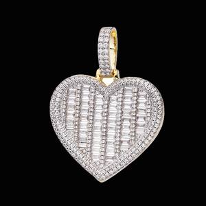 Totalmente helado 925 plata esterlina lujo corazón forma colgante VVS Moissanite diamante encantos Hip Hop joyería fina fiesta de los hombres - Product Image 6