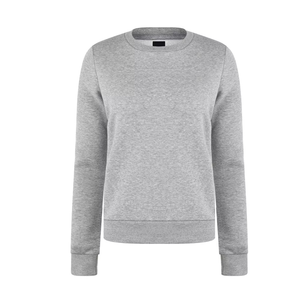 Nuevo diseño de sudadera de algodón de Color sólido para mujer, precio al por mayor, Sudadera de cuello redondo transpirable informal de punto para mujer - Product Image 1