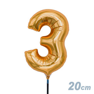 Elegancia festiva Globos en forma de número dorado 7 "Pequeño grande para cumpleaños japoneses - Product Image 3