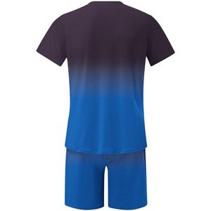Tracksuitscu hommes ensembles courts outfits2 pièce été survêtement dégradé couleur décontracté athlétique survêtement avec poches - Product Image 2