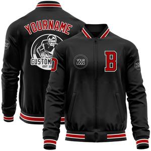 Bombardier personnalisé noir blanc-gris Varsity Letterman Zipper Jacket Windbreaker Streetwear vintage Varsity Jacket pour hommes - Product Image 1
